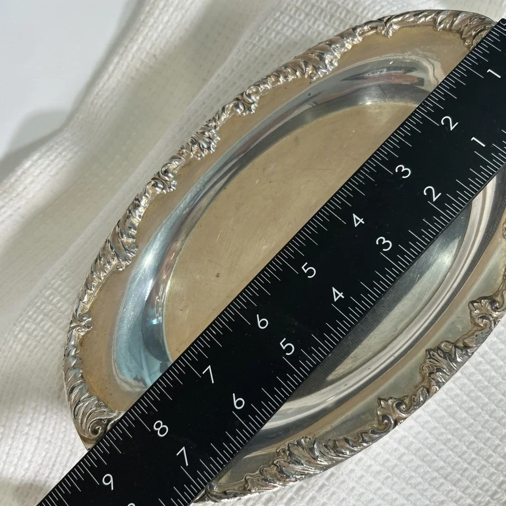 Vtg King Edward Silver Plate Trinket Tray 9